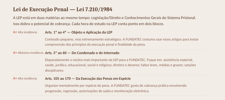 Prévia do guia: Lei de Execução Penal com marcações de incidência
